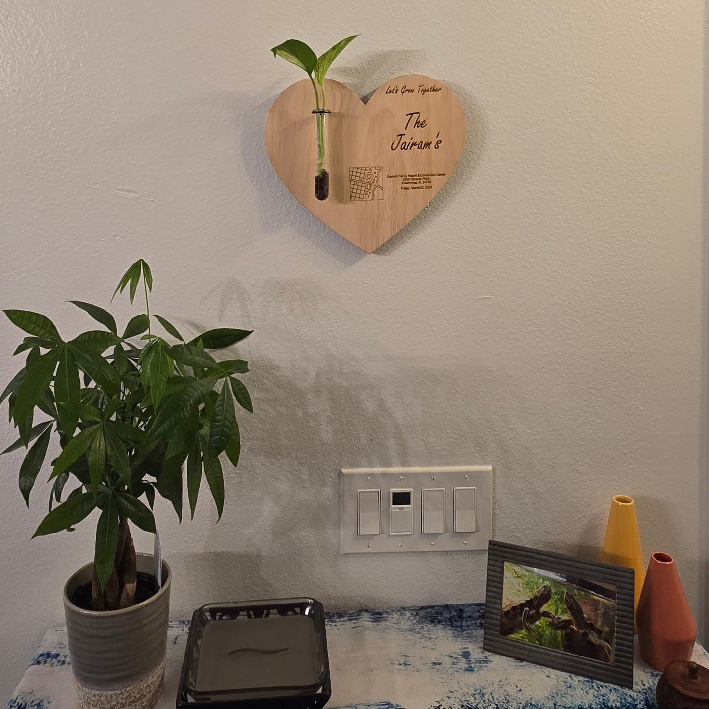 Let's Grow Together Wall Propagation Planter - Custom Couple Gift | Wedding, Anniversary, Housewarming Decor