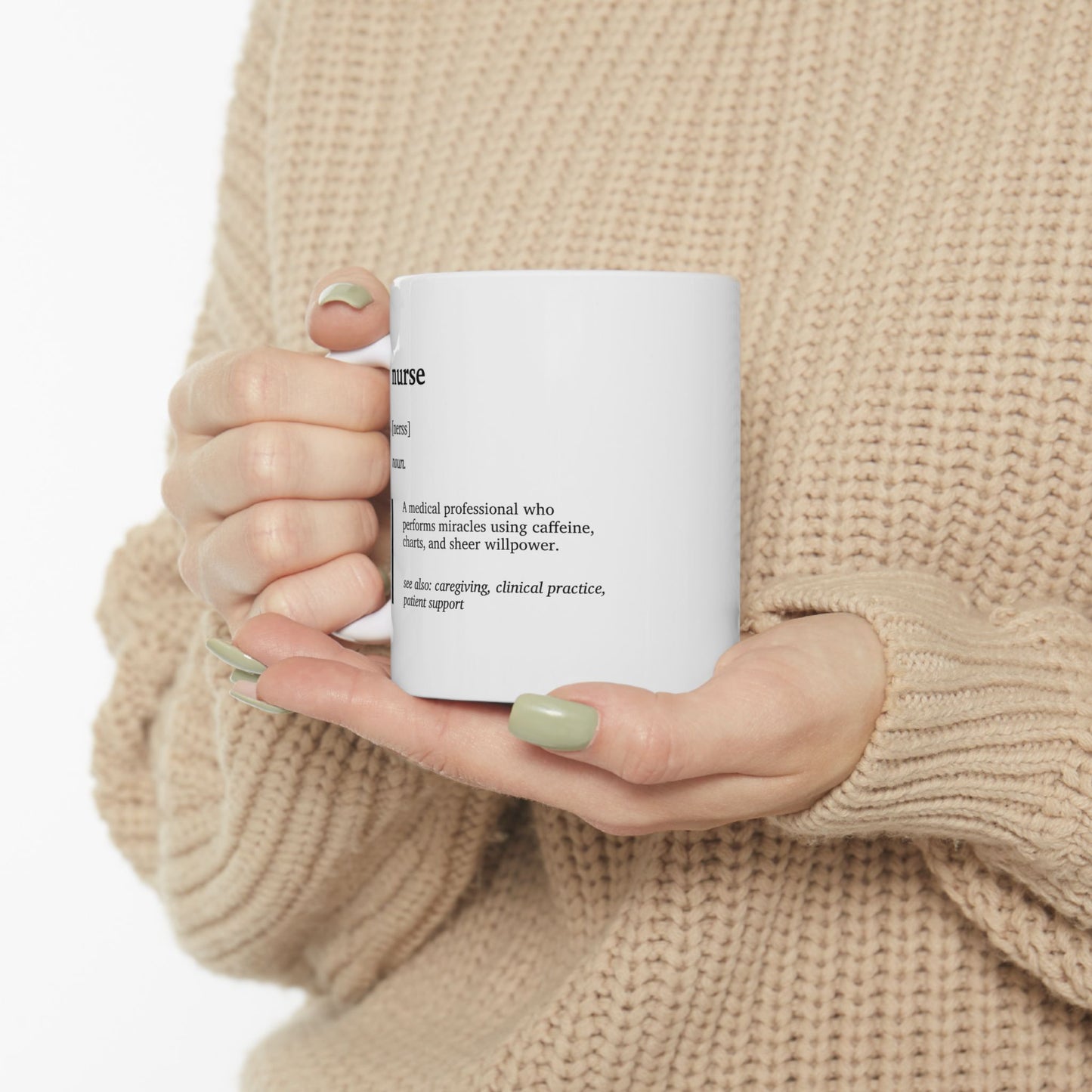 Funny Nurse Definition Mug | Nurse Appreciation Gift | Healthcare Humor Coffee Cup | RN Gift | BSN Graduation Gift | Minimalist Work Cup (11oz, 15oz)