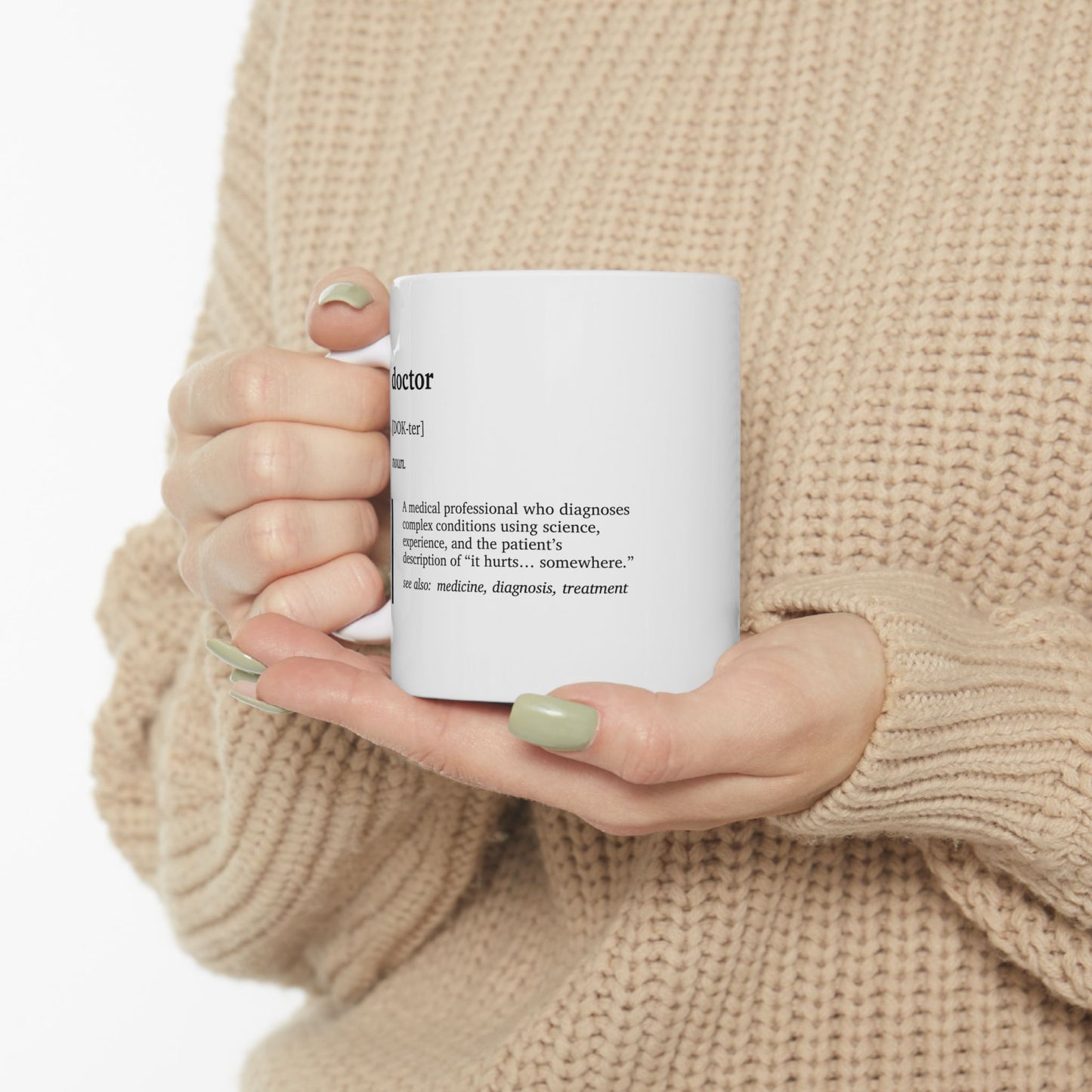 Funny Doctor Definition Ceramic Mug | Medical Humor Coffee Tea Mug | Doctor Gift | Physician Gift | Healthcare Worker Cup (11oz, 15oz)