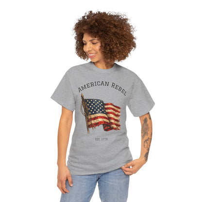 American Rebel 1776 Shirt | Vintage American Flag Tee | Patriotic USA T-Shirt | Independence Day Tshirt | Distressed Flag Graphic Shirt | Fourth of July Outfit