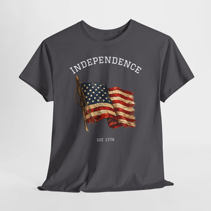 Vintage Independence Flag Shirt | 1776 American Flag Tee | Patriotic Distressed Flag T-Shirt | Retro Fourth of July Outfit | American Graphic Tshirt