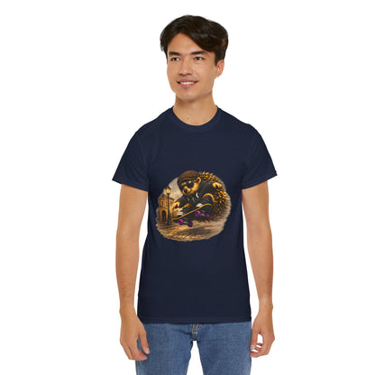 Town Hedgehog Skateboarding Shirt | Street Style Tee | Vintage Town Graphic | Skater Animal T-shirt | Cute Animal Skate Tshirt | Boardin' Hedgehog Collection