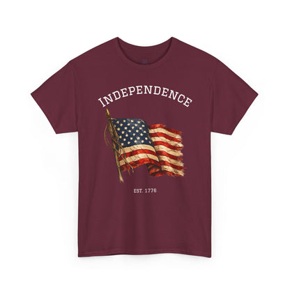 Vintage Independence Flag Shirt | 1776 American Flag Tee | Patriotic Distressed Flag T-Shirt | Retro Fourth of July Outfit | American Graphic Tshirt