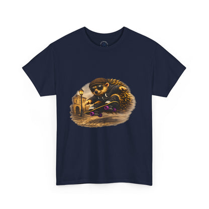 Town Hedgehog Skateboarding Shirt | Street Style Tee | Vintage Town Graphic | Skater Animal T-shirt | Cute Animal Skate Tshirt | Boardin' Hedgehog Collection