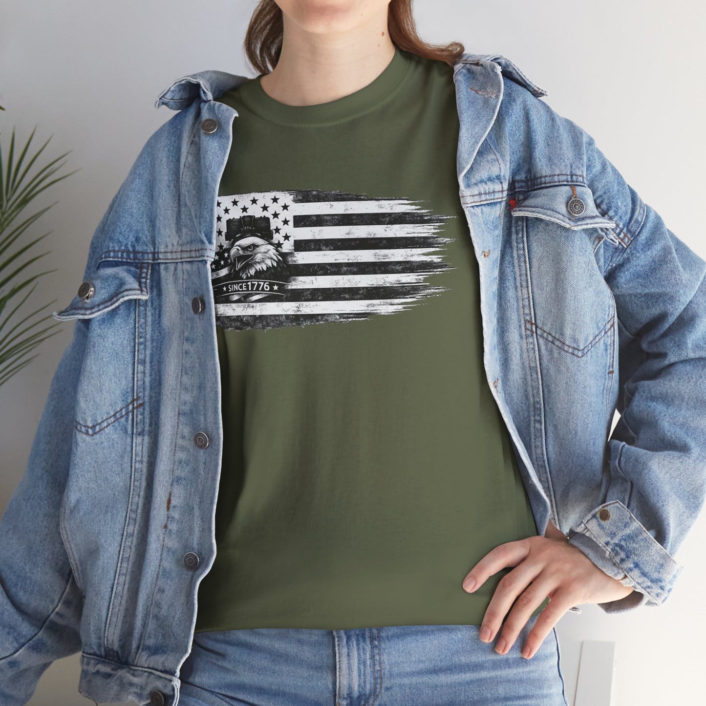 Patriotic Eagle Flag Shirt with Sleeve Print | USA Freedom T-Shirt | 1776 2026 Tee | American Flag Eagle Tshirt | Fourth of July Outfit | USA Graphic Shirt | 250 Year Anniversary America