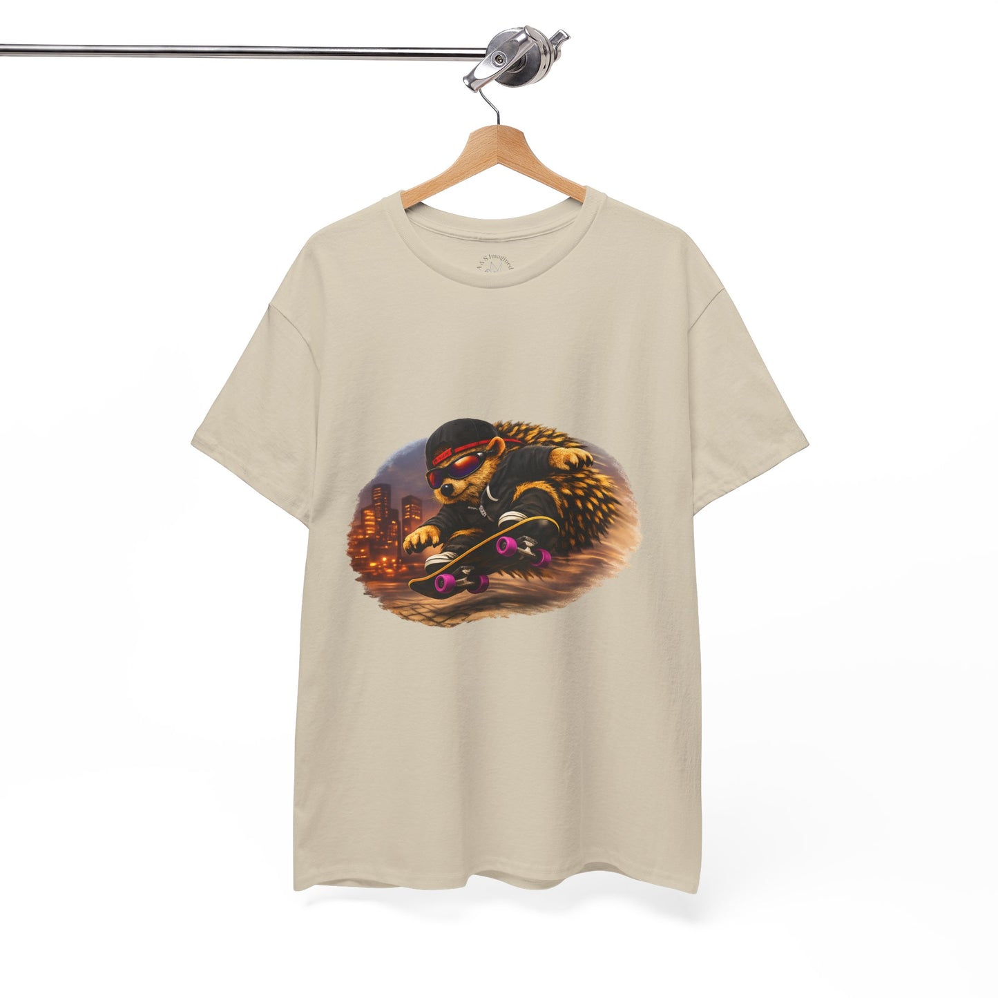 City Hedgehog Skateboarding Shirt | Street Style Tee | Vintage City Graphic | Skater Animal T-shirt | Cute Animal Skate Tshirt | Boardin' Hedgehog Collection