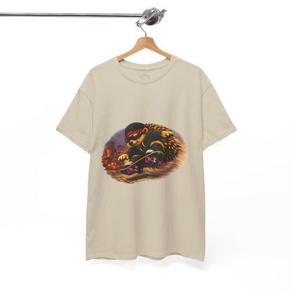 City Hedgehog Skateboarding Shirt | Street Style Tee | Vintage City Graphic | Skater Animal T-shirt | Cute Animal Skate Tshirt | Boardin' Hedgehog Collection