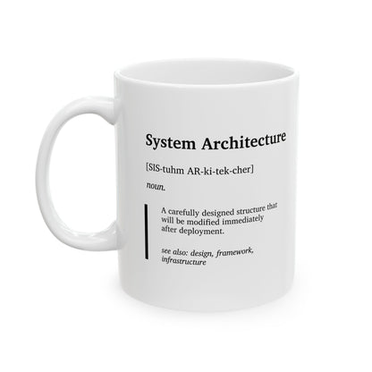 Funny Systems Architecture Definition Mug | Systems Engineer Gift | Tech Humor Coffee Tea Cup | Software Developer Gift | IT Office Mug (11oz, 15oz)