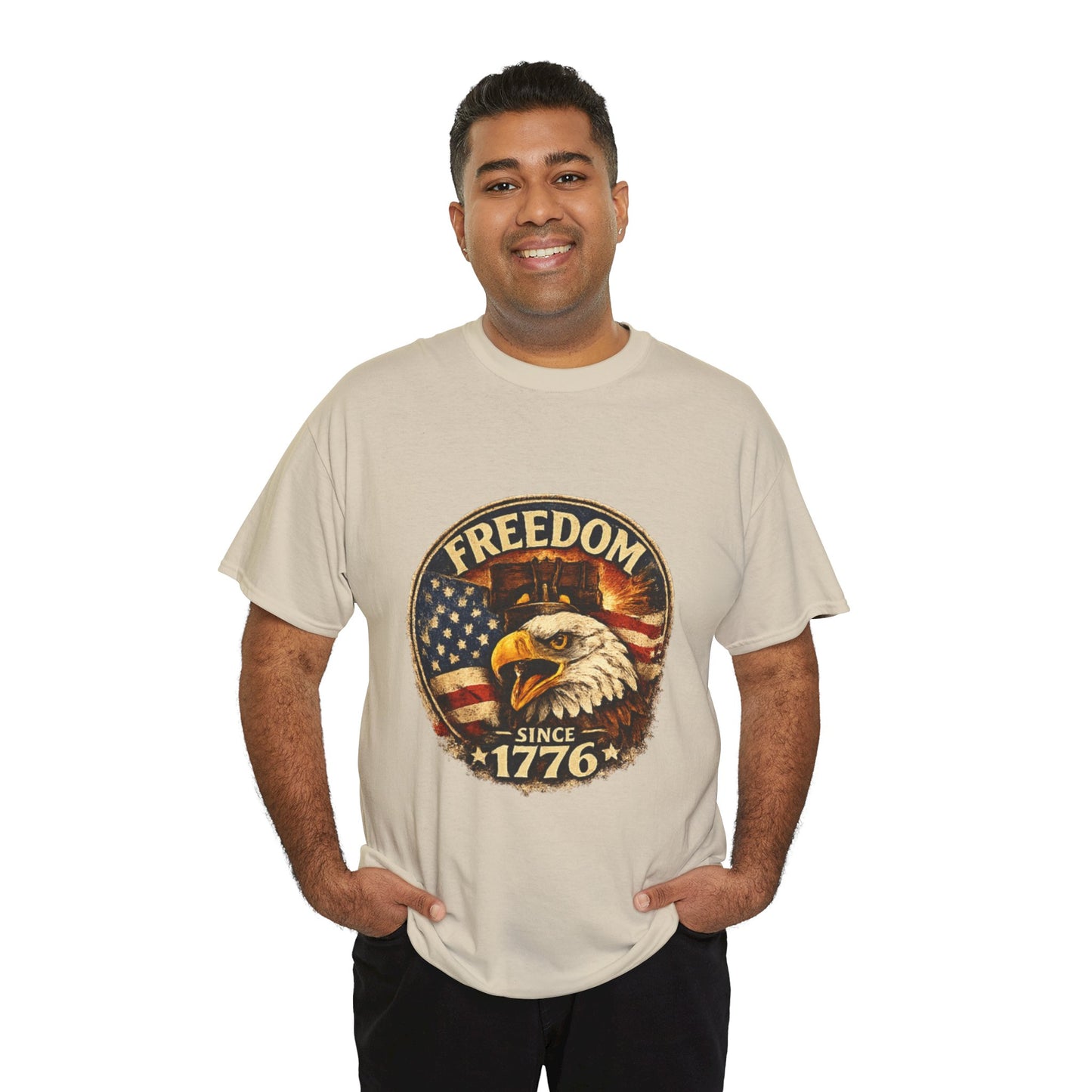 Freedom Since 1776 Shirt | American Eagle Vintage Tee | Fourth of July Graphic T-Shirt | USA Flag Eagle Tshirt | Independence Day Outfit
