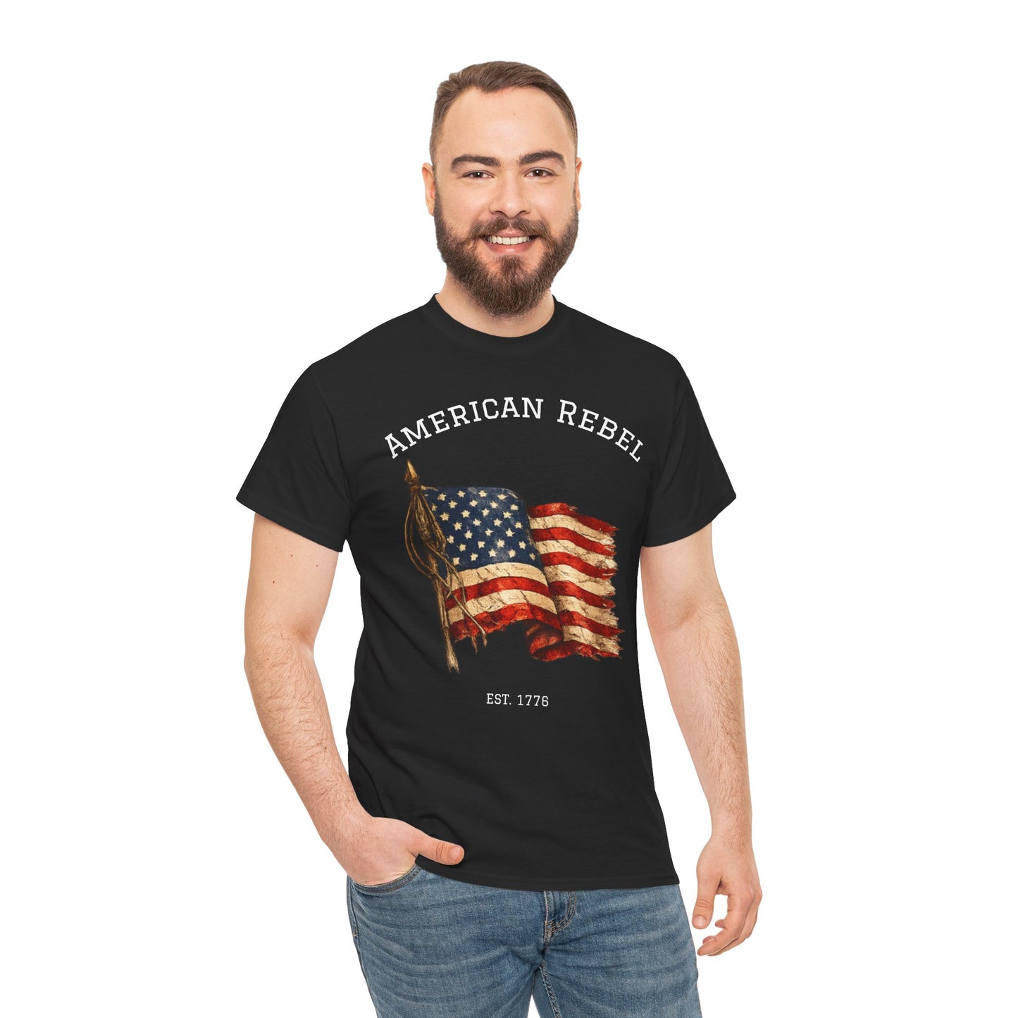 American Rebel 1776 Shirt | Vintage American Flag Tee | Patriotic USA T-Shirt | Independence Day Tshirt | Distressed Flag Graphic Shirt | Fourth of July Outfit