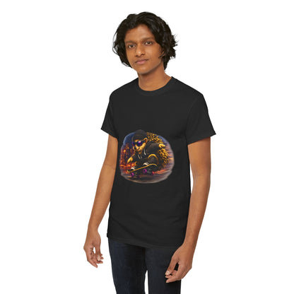 City Nightlife Hedgehog Skateboarding Shirt | Street Style Tee | Vintage City Lights Graphic | Downtown Streetwear | Skater Animal T-shirt | Cute Animal Skate Tshirt | Boardin' Hedgehog Collection