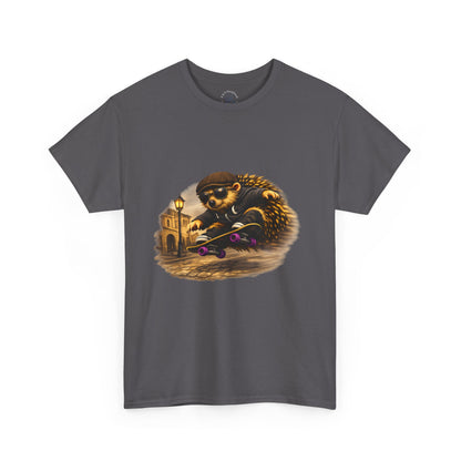 Town Hedgehog Skateboarding Shirt | Street Style Tee | Vintage Town Graphic | Skater Animal T-shirt | Cute Animal Skate Tshirt | Boardin' Hedgehog Collection