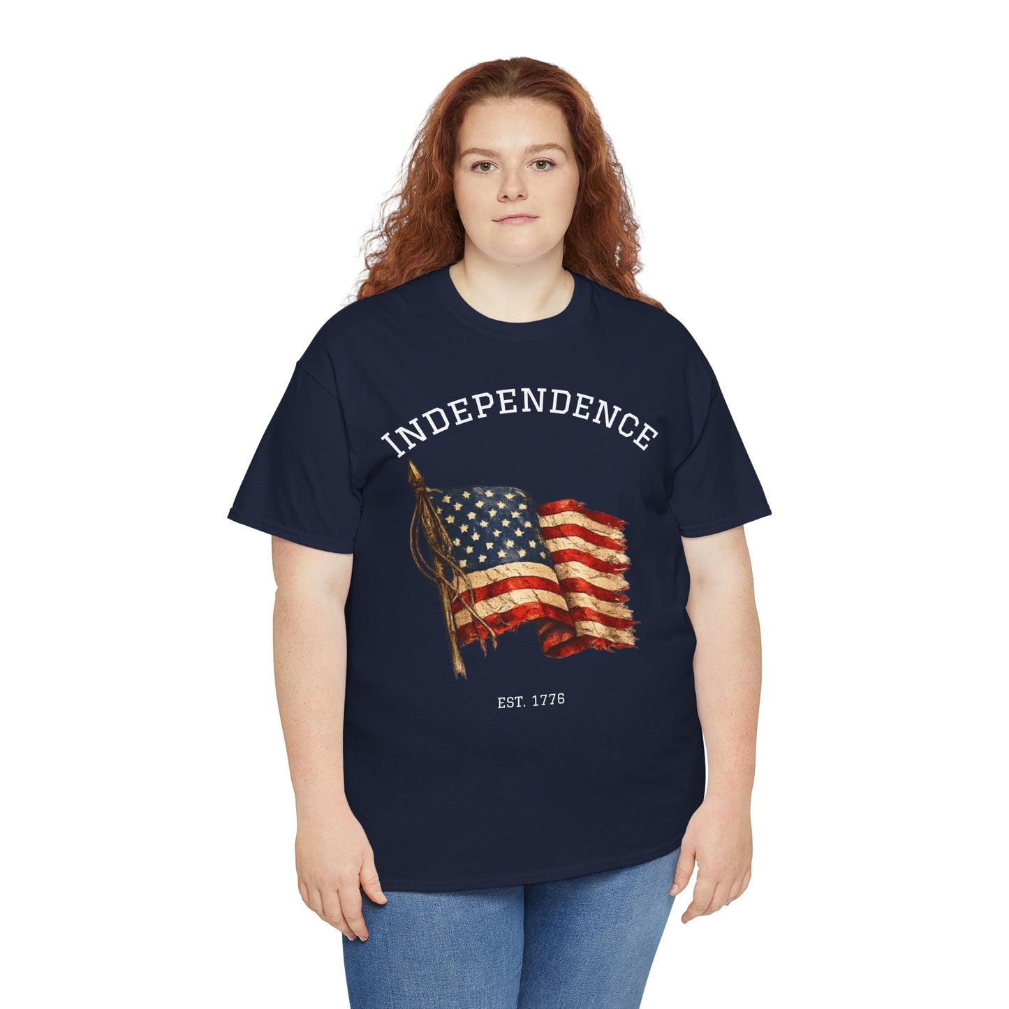 Vintage Independence Flag Shirt | 1776 American Flag Tee | Patriotic Distressed Flag T-Shirt | Retro Fourth of July Outfit | American Graphic Tshirt