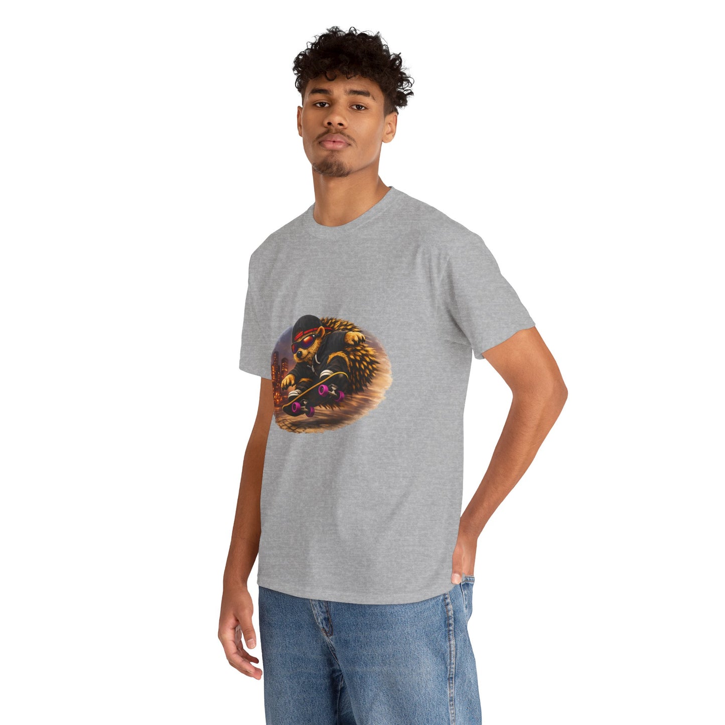 City Hedgehog Skateboarding Shirt | Street Style Tee | Vintage City Graphic | Skater Animal T-shirt | Cute Animal Skate Tshirt | Boardin' Hedgehog Collection