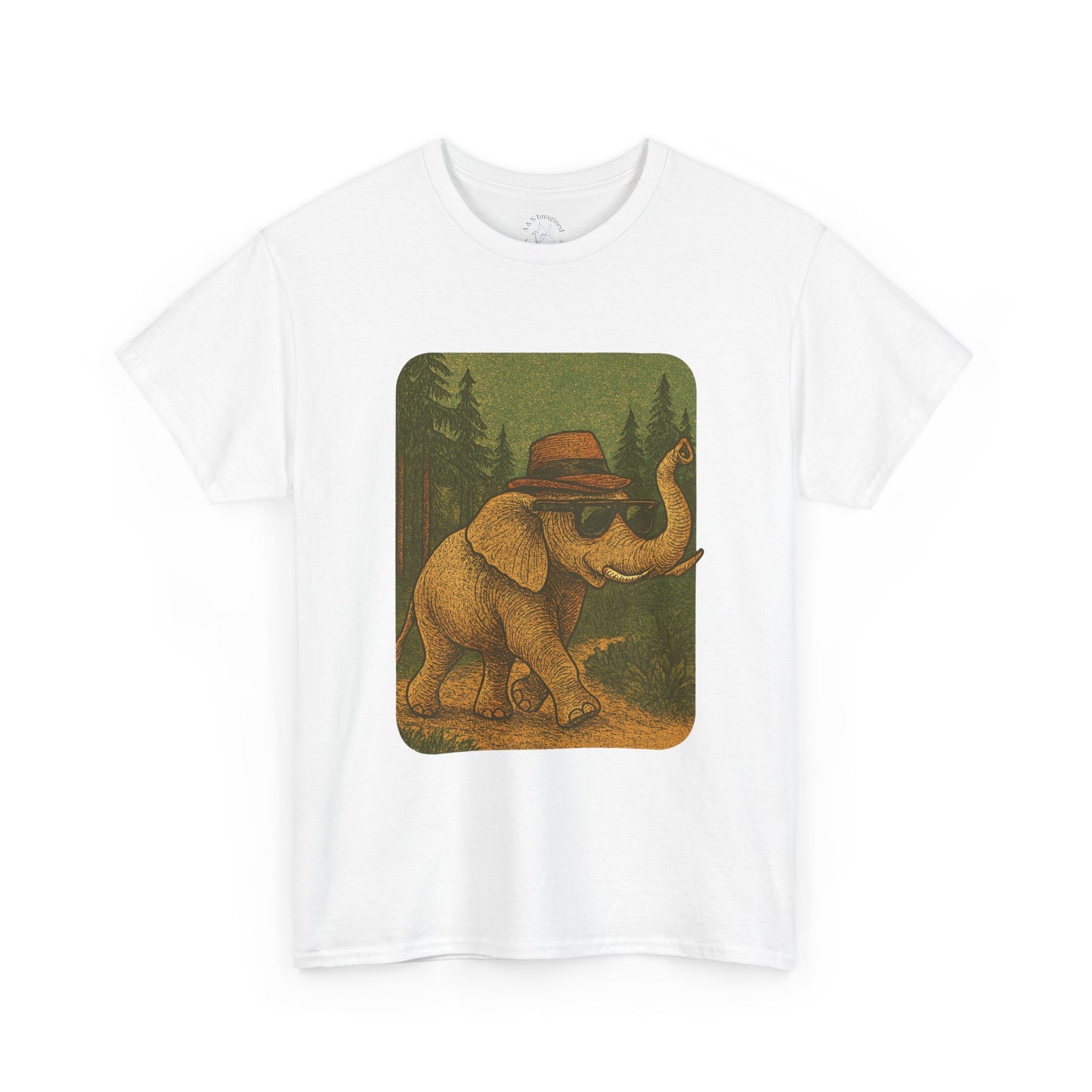 Elephant Forest Wander Tee | Vintage Woodland Animal Shirt | Retro Nature Elephant Graphic T-Shirt | Earthy Aesthetic TShirt | Unisex Casual Camping Shirt