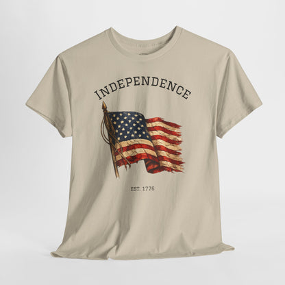 Vintage Independence Flag Shirt | 1776 American Flag Tee | Patriotic Distressed Flag T-Shirt | Retro Fourth of July Outfit | American Graphic Tshirt