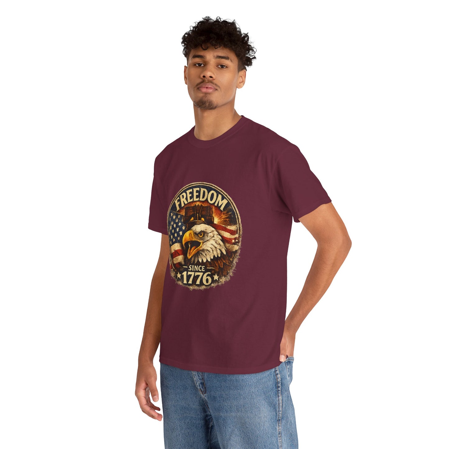 Freedom Since 1776 Shirt | American Eagle Vintage Tee | Fourth of July Graphic T-Shirt | USA Flag Eagle Tshirt | Independence Day Outfit