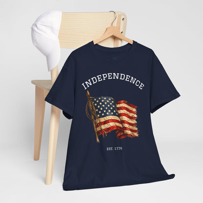 Vintage Independence Flag Shirt | 1776 American Flag Tee | Patriotic Distressed Flag T-Shirt | Retro Fourth of July Outfit | American Graphic Tshirt