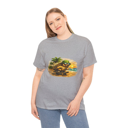 Sunset Beach Hedgehog Skateboarding Shirt | Tropical Style Tee | Vintage Beach Graphic | Skater Animal T-shirt | Cute Summer Skate Tshirt | Island Vibes Outfit | Boardin' Hedgehog Collection