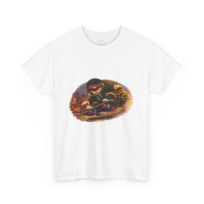 City Hedgehog Skateboarding Shirt | Street Style Tee | Vintage City Graphic | Skater Animal T-shirt | Cute Animal Skate Tshirt | Boardin' Hedgehog Collection
