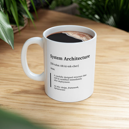 Funny Systems Architecture Definition Mug | Systems Engineer Gift | Tech Humor Coffee Tea Cup | Software Developer Gift | IT Office Mug (11oz, 15oz)