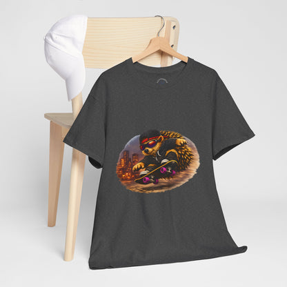 City Hedgehog Skateboarding Shirt | Street Style Tee | Vintage City Graphic | Skater Animal T-shirt | Cute Animal Skate Tshirt | Boardin' Hedgehog Collection