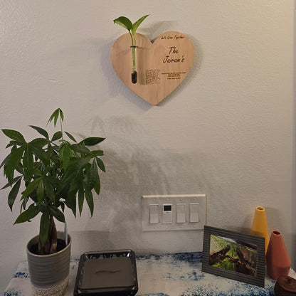 Let's Grow Together Wall Propagation Planter - Custom Couple Gift | Wedding, Anniversary, Housewarming Decor