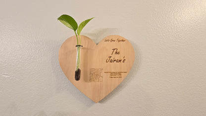 Let's Grow Together Wall Propagation Planter - Custom Couple Gift | Wedding, Anniversary, Housewarming Decor