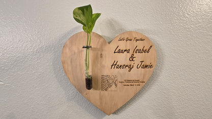 Let's Grow Together Wall Propagation Planter - Custom Couple Gift | Wedding, Anniversary, Housewarming Decor