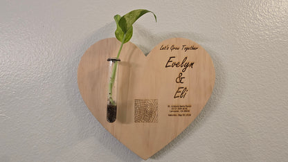 Let's Grow Together Wall Propagation Planter - Custom Couple Gift | Wedding, Anniversary, Housewarming Decor