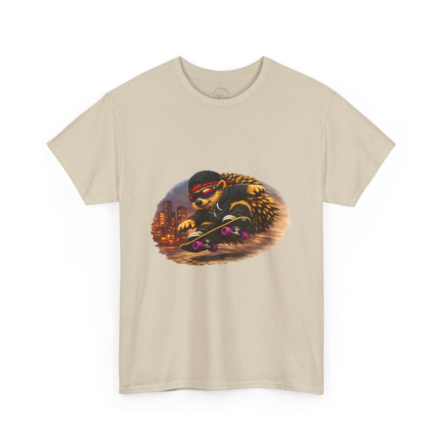 City Hedgehog Skateboarding Shirt | Street Style Tee | Vintage City Graphic | Skater Animal T-shirt | Cute Animal Skate Tshirt | Boardin' Hedgehog Collection