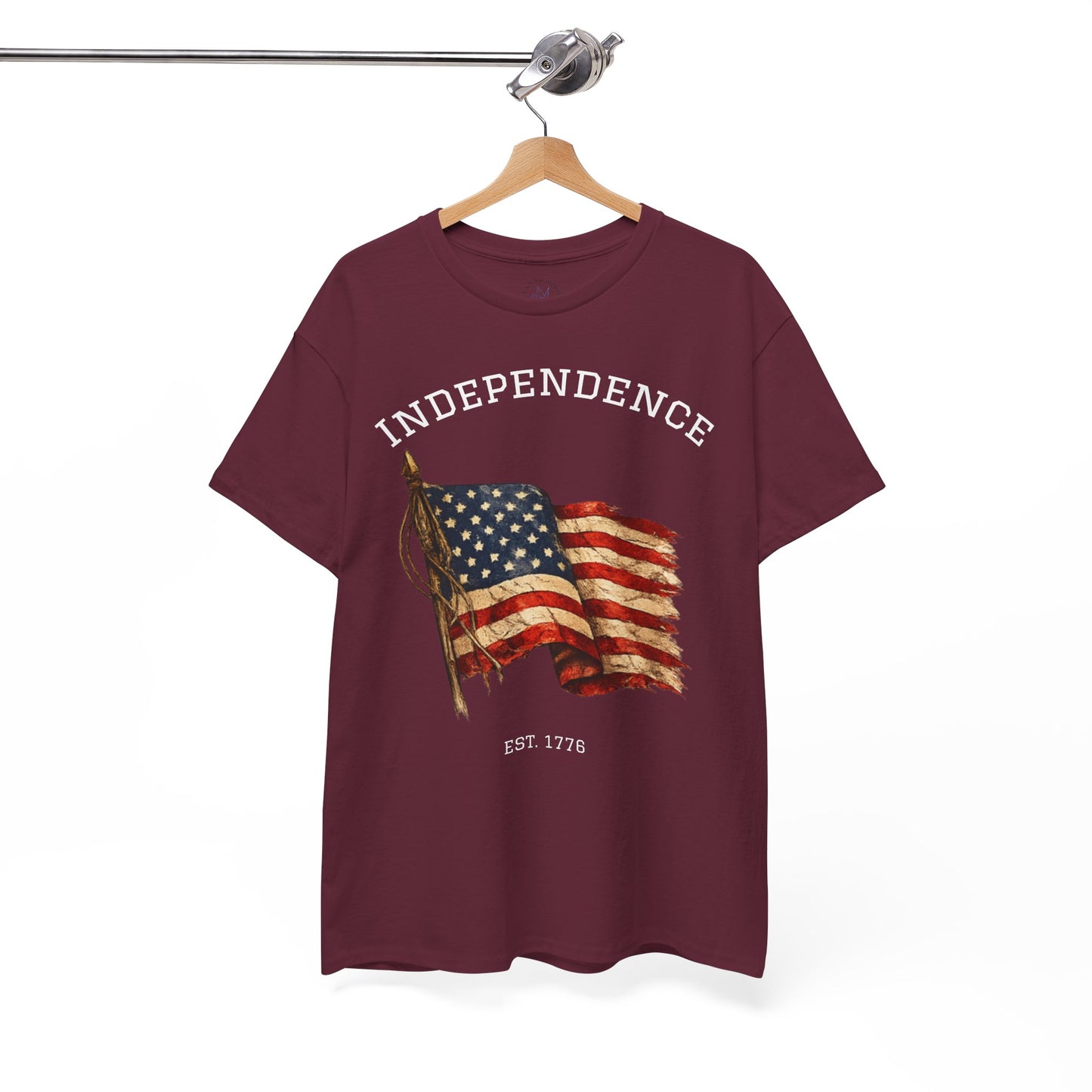 Vintage Independence Flag Shirt | 1776 American Flag Tee | Patriotic Distressed Flag T-Shirt | Retro Fourth of July Outfit | American Graphic Tshirt
