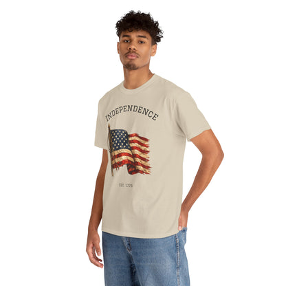 Vintage Independence Flag Shirt | 1776 American Flag Tee | Patriotic Distressed Flag T-Shirt | Retro Fourth of July Outfit | American Graphic Tshirt