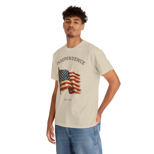 Vintage Independence Flag Shirt | 1776 American Flag Tee | Patriotic Distressed Flag T-Shirt | Retro Fourth of July Outfit | American Graphic Tshirt
