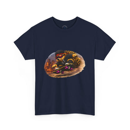 City Hedgehog Skateboarding Shirt | Street Style Tee | Vintage City Graphic | Skater Animal T-shirt | Cute Animal Skate Tshirt | Boardin' Hedgehog Collection
