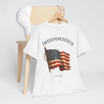Vintage Independence Flag Shirt | 1776 American Flag Tee | Patriotic Distressed Flag T-Shirt | Retro Fourth of July Outfit | American Graphic Tshirt