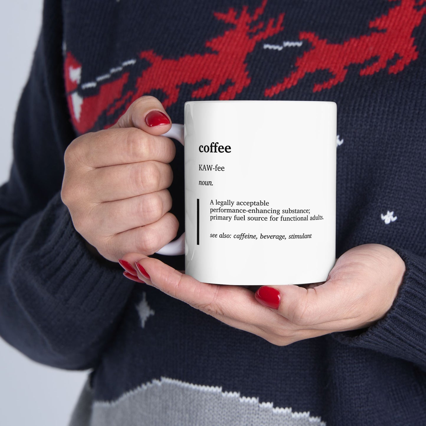 Funny "Coffee" Definition Mug | Coffee Lover Gift | Minimalist Humor Cup | Work Office Coffee Cup | Ceramic Mug (11oz, 15oz)
