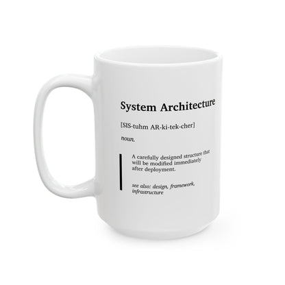 Funny Systems Architecture Definition Mug | Systems Engineer Gift | Tech Humor Coffee Tea Cup | Software Developer Gift | IT Office Mug (11oz, 15oz)