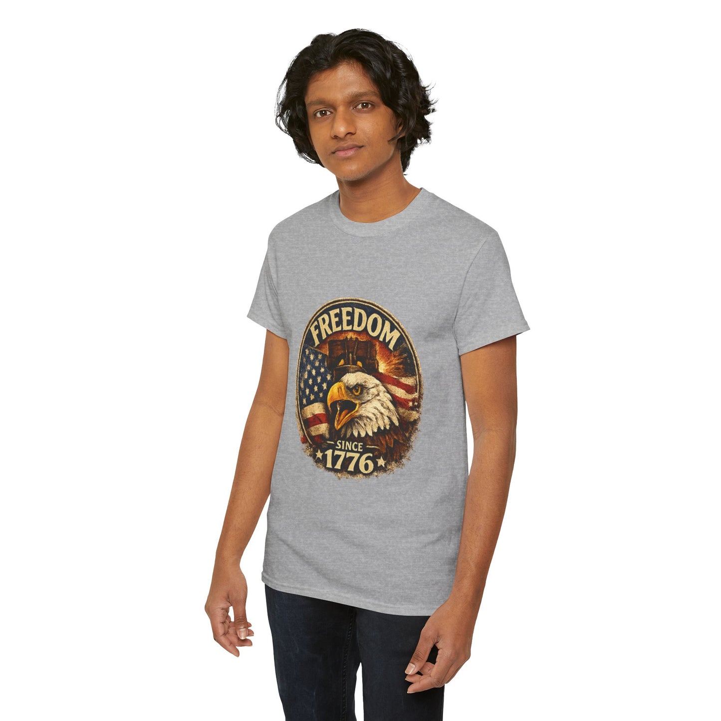 Freedom Since 1776 Shirt | American Eagle Vintage Tee | Fourth of July Graphic T-Shirt | USA Flag Eagle Tshirt | Independence Day Outfit