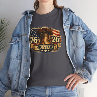 USA 250 Years Anniversary Shirt | Liberty Bell 1776 2026 | Patriotic T-shirt | Fourth of July Vintage Flag Tee | American Graphic Shirt