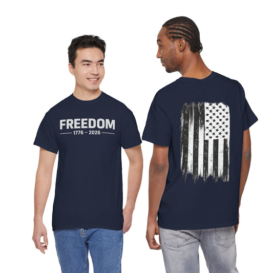 Independence Freedom Graphic Tee | Freedom 1776 2026 Shirt | Patriotic American Flag T-Shirt | 250th Year Anniversary Tshirt |  Fourth of July Outfit