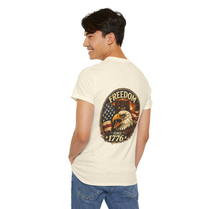 Minimalist Freedom 1776 Shirt | American Eagle Graphic Tee | 250 Years of Freedom 1776 2026 T-Shirt | USA Flag Front and Back Tshirt | Fourth of July Outfit