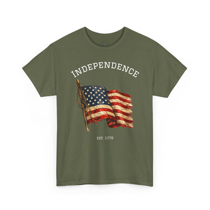 Vintage Independence Flag Shirt | 1776 American Flag Tee | Patriotic Distressed Flag T-Shirt | Retro Fourth of July Outfit | American Graphic Tshirt