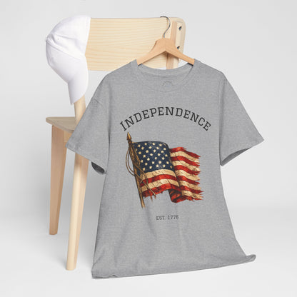 Vintage Independence Flag Shirt | 1776 American Flag Tee | Patriotic Distressed Flag T-Shirt | Retro Fourth of July Outfit | American Graphic Tshirt