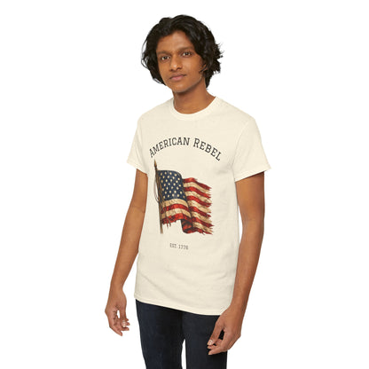 American Rebel 1776 Shirt | Vintage American Flag Tee | Patriotic USA T-Shirt | Independence Day Tshirt | Distressed Flag Graphic Shirt | Fourth of July Outfit