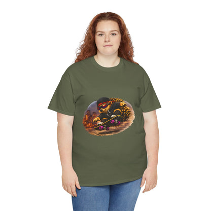 City Hedgehog Skateboarding Shirt | Street Style Tee | Vintage City Graphic | Skater Animal T-shirt | Cute Animal Skate Tshirt | Boardin' Hedgehog Collection