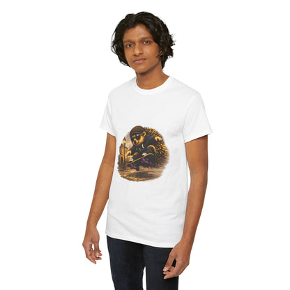 Town Hedgehog Skateboarding Shirt | Street Style Tee | Vintage Town Graphic | Skater Animal T-shirt | Cute Animal Skate Tshirt | Boardin' Hedgehog Collection