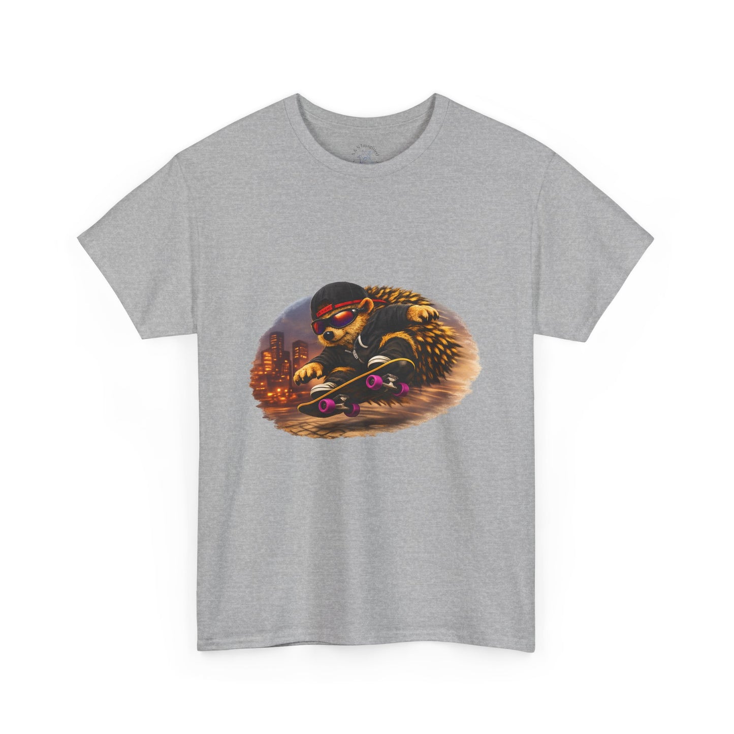 City Hedgehog Skateboarding Shirt | Street Style Tee | Vintage City Graphic | Skater Animal T-shirt | Cute Animal Skate Tshirt | Boardin' Hedgehog Collection