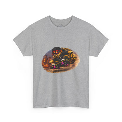 City Hedgehog Skateboarding Shirt | Street Style Tee | Vintage City Graphic | Skater Animal T-shirt | Cute Animal Skate Tshirt | Boardin' Hedgehog Collection