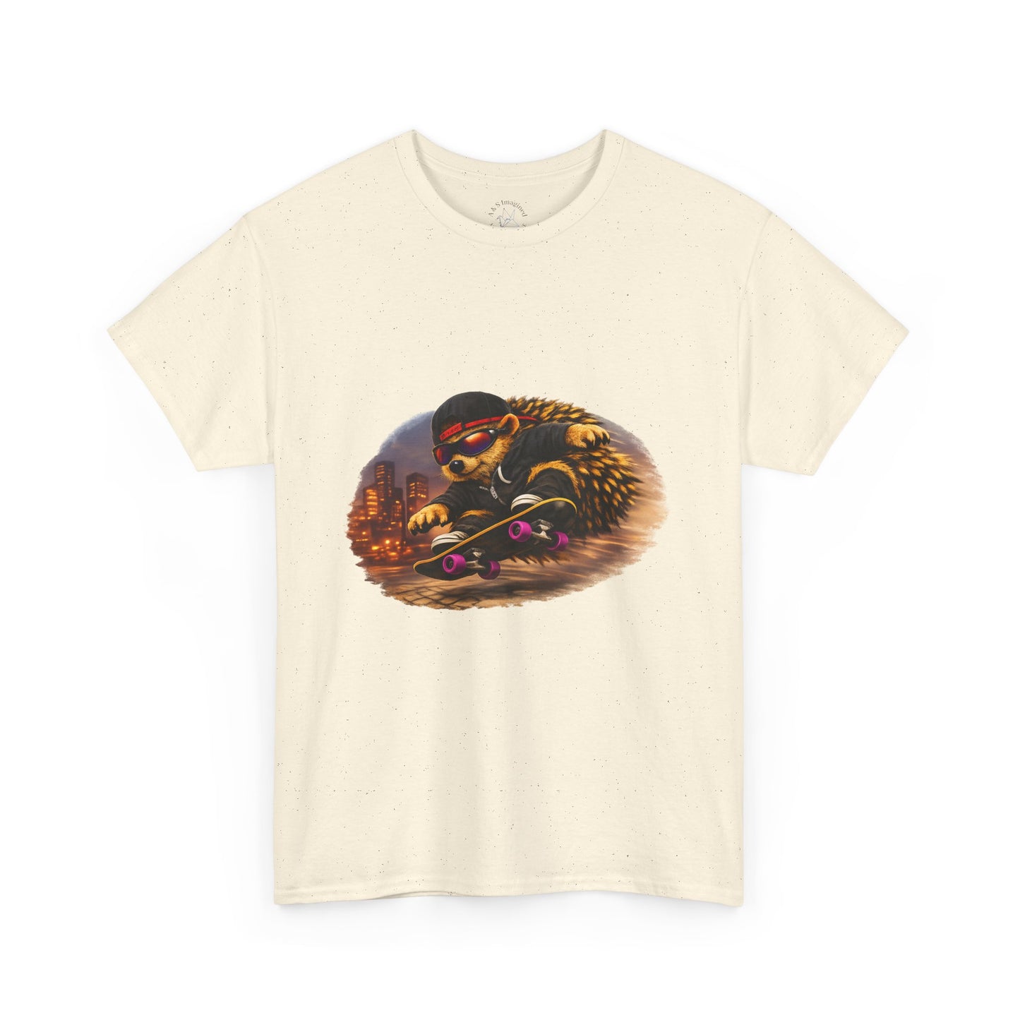 City Hedgehog Skateboarding Shirt | Street Style Tee | Vintage City Graphic | Skater Animal T-shirt | Cute Animal Skate Tshirt | Boardin' Hedgehog Collection